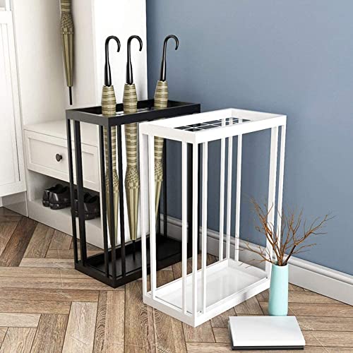 Porte-Parapluie d'intérieur moderne grande capacité en fer avec bac d'égouttage - 7