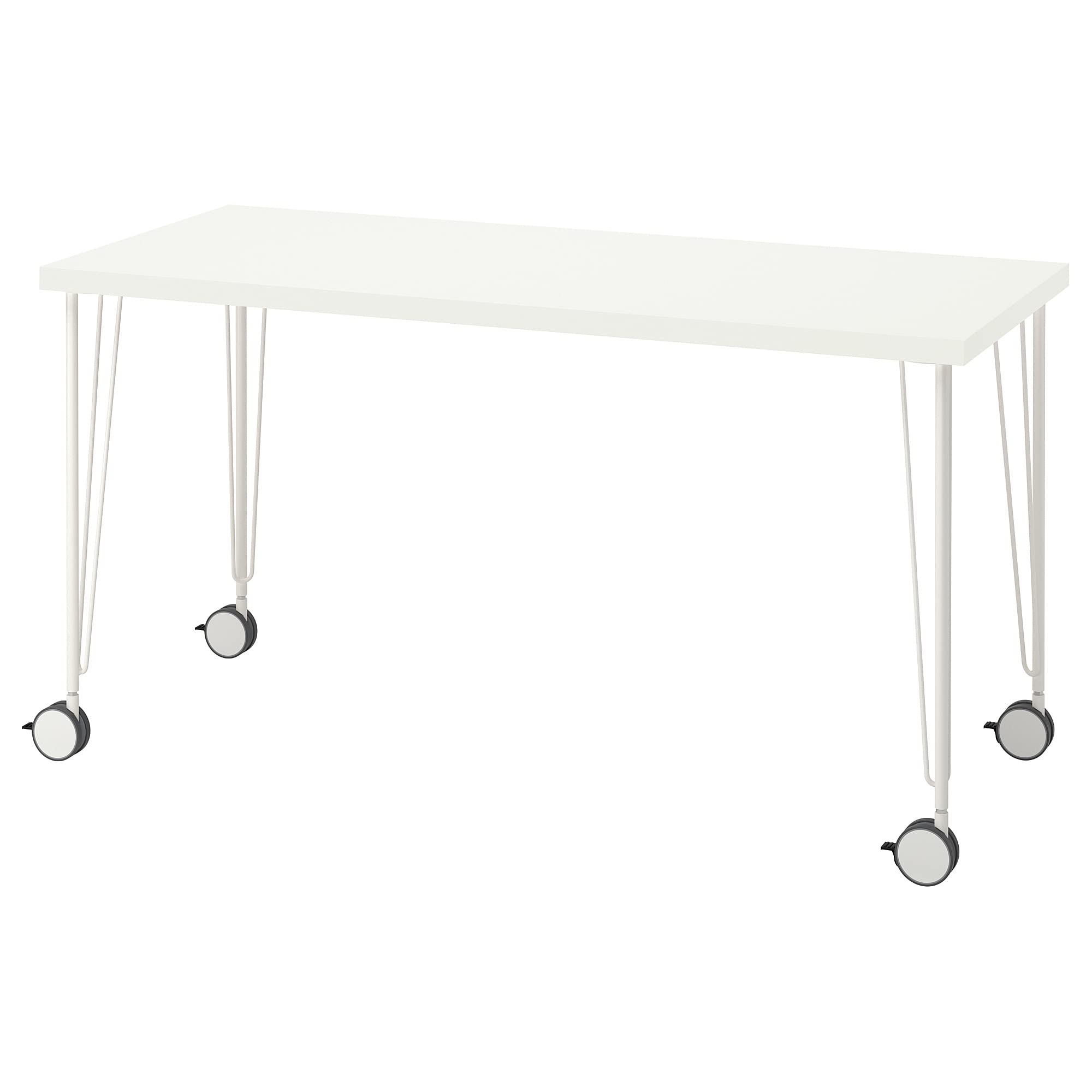 Bureau KRILLE/LAGKAPTEN blanc 140x60 anti-rayures pour petit appartement