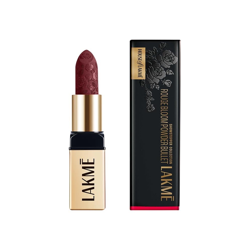 LAKMÉ Rouge Bloom Powder Matte Bullet, High Impact Matte Finish, Weightless & Long-Lasting Up To 10Hrs, Infused With Vita Rose For Smooth & Moisturised Lips, Blurs Lip Lines - Plum Garden-image-38
