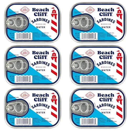 Beach Cliff Wild Caught Sardines in Water, 3.75 oz (6-Pack)