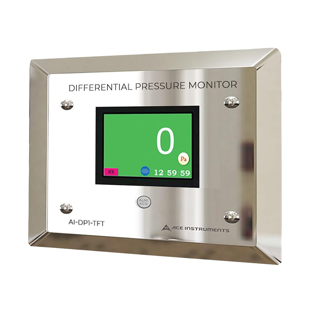 Advanced TFT Screen Digital Differential Pressure Monitor | 3-Inch TFT Screen for Clean Rooms, AHUs, Laminar Flow Cabinets & Hospital OTs | Model: AI-DP1-TFT