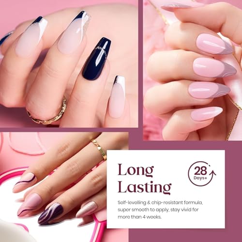 Image of Beetles Fall Gel Polish Set - 20 Colors Neutral Shimmer Red Nude Brown Gel Nail Polish Kit with Base Coat Matte Glossy Top Coat Soak off Uv Lamp Manicure Set Gift for Women Sophisticated Charm