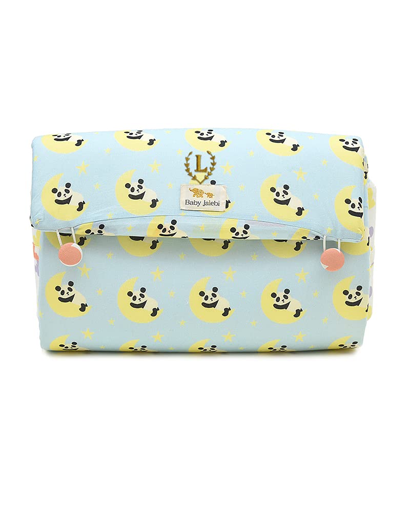 Baby Jalebi Personalized Soft Organic Cotton Bed in A Bag®/Portable Baby Bed (Bubba Bear, Initials "L")