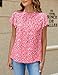 SimpleFun Womens Tops Dressy Casual Ruffle Neckline Pink Leopard Fashion Spring Outfits Valentines Day Clothes Pink M