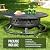 Panovue 42 Inch Outdoor Fire Pit with Grill, Large Firepit Table for Outside, Metal Round Firepits with Lid&Fire Poker,3 in 1 Wood Burning Fire Pits & Outdoor Fireplaces for Backyard,Patio(Black)