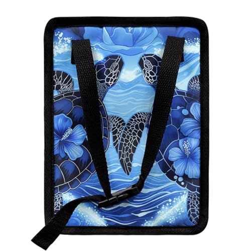 Image of Talayituse Turtle Hibiscus Print Car Trash Can with Adjustable Straps, Foldable Car Trash Bag Bin Car Garbage Bag Multipurpose Storage Box for Vehicle Travel Camping Picnicing