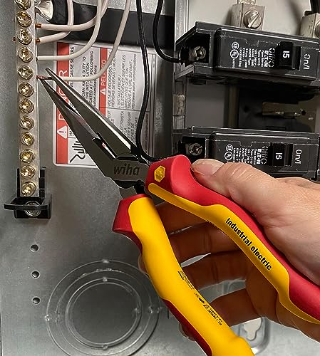 Image of Wiha 32923 8-Inch Insulated Industrial Long Nose Pliers