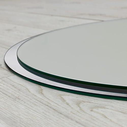 Miniatura 6 de Tulup - Espejo redondo de 39,3 pulgadas  39.4 in para baño, gran decoración, marco de cristal, color negro