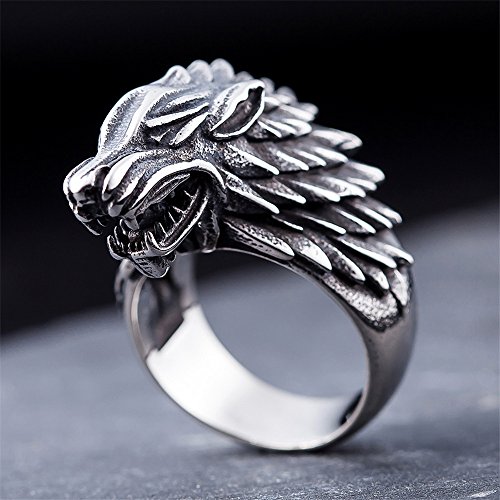 Image of Genuine Stainless Steel Ring for Men Fashion Punk Rock 3D Animal Rings
