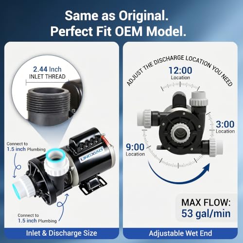 Image of SPA Circulation Pump 0.25HP, (115V or 230V) - Model: 48WTC0153C-I