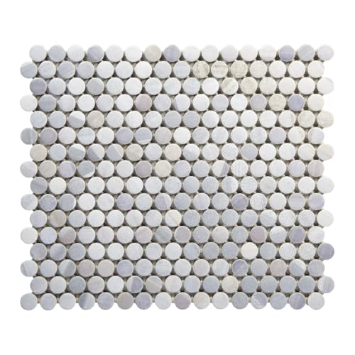 Tenedos HTC243 Azure Bliss Mixed Penny Round Mosaic Tile 1