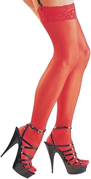 Cottelli Collection Stockings, Red, Size 4, 110 Gram