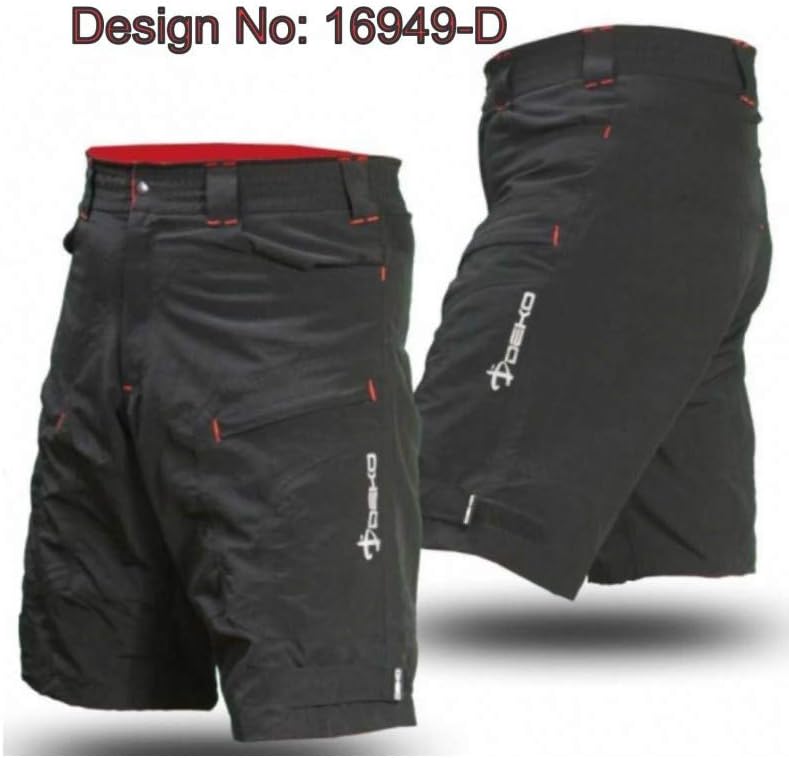 Baggy Men’s Cycling Shorts DEKO Phobos Cycle Black Loose-fit Short Trousers Suitable for Biking, Riding or Hiking , Walking Gym Outdoor Activities Training and MTB Camping