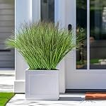16PCS Plantes artificielles Faux Bushes Artificiels Arbustes Blé Herbe Greenery Artificial Greenering Tems Fausses plantes de plein air pour la maison Plastique Extérieur UV Herbe faux résistante (16)
