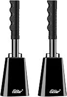 Vista 10 de Eastar Cencerro grande con asa, paquete de 2 cencerros para eventos deportivos, campana de vaca de 10 pulgadas, campanas de voz ruidosas