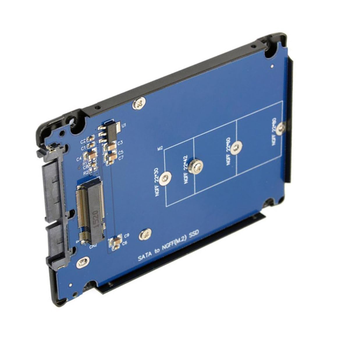 B+M Key Socket 2 M.2 B+M Key SSD to 2.5 inch SATA 22Pin Adapter Card Adapter Enclosure with Black Metal Case-image-30