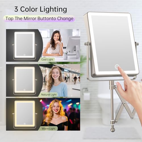 Espejo de maquillaje recargable FASCINATE 8.7 pulgadas con luces miniatura 5