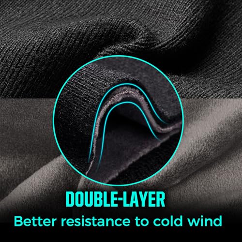 WTACTFUL Doppelschicht Fleece Stirnband Sport Ohrenwärmer für Damen Herren Winter Warme Windstopper Sportstirnband laufstirnband für Joggen Laufen Wandern Fahrrad und fahrradhelm, 2 Stück Schwarz