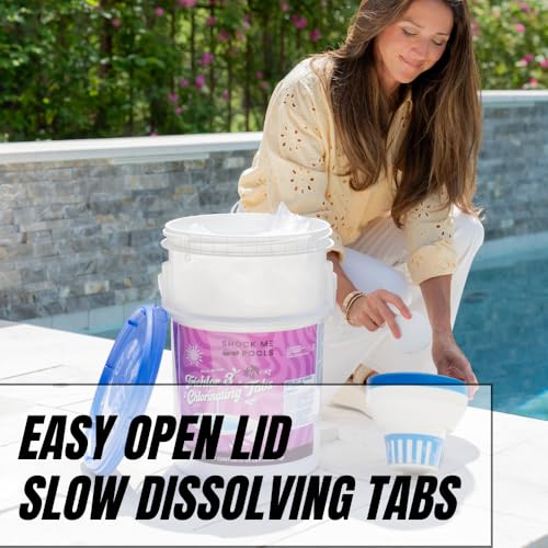 Image of Pyrock Chemical Pools 3 Inch Chlorine Tablets for Pools, 50 lb Pool Chlorine Tabs, 99% Trichlor, 90% Available Chlorine, Slow Dissolving Stabilized Chlorine Tablets for Swimming Pools, Floaters