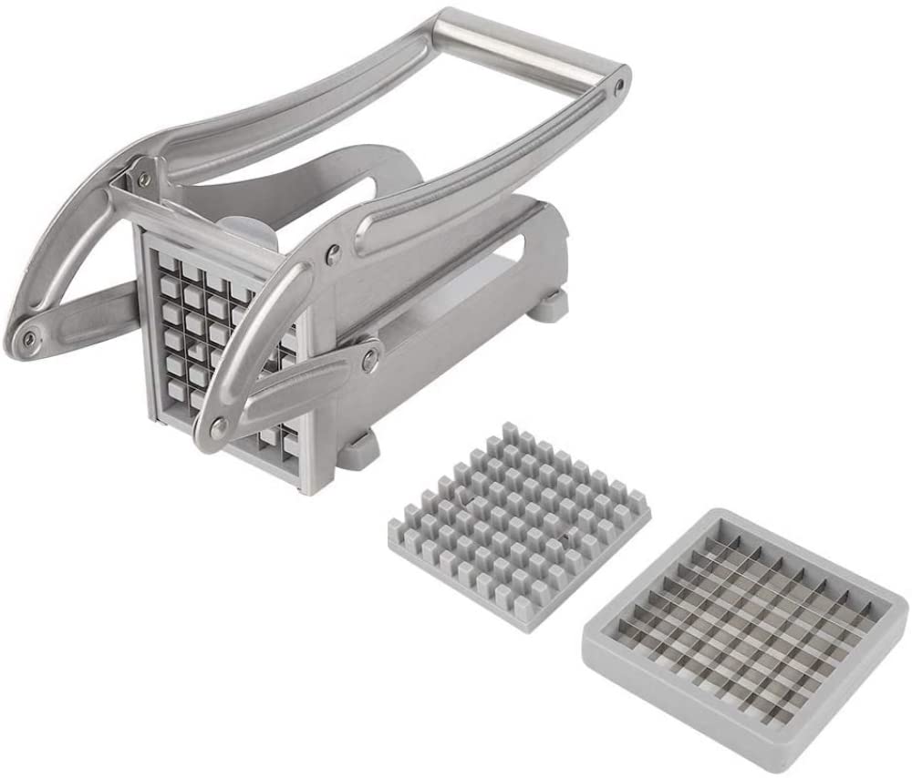 CLQ Edelstahl-Pommes-Schneider Und Gemüseschneider Kartoffelschneider Kartoffelschneider Pommes Pommes-Schneider Lebensmittelschneider Mit Rutschfesten Füßen