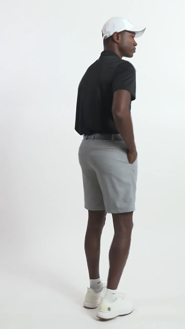 Short De Golf IZOD Homme Taille 34 - Bleu Ardoise - Plat Devant - Performance - Neuf