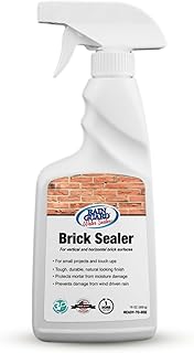 Rainguard Water Sealers Brick Sealer Spray, Penetrating Protection Against Rain and Moisture Damage, for All Brick & Mortar Surfaces, Silane/Siloxane Waterproofer, Natural Finish, Ready-to-Use, 16 oz