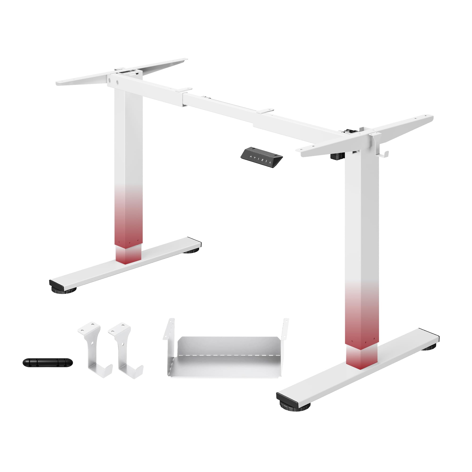 SANODESK Escritorio Elevable Eléctrico, Mesa Regulable en Altura con 4 Memorias y Sistema Anti-Colisión, Carga 100KG,Standing Desk Ergonómico para Oficina, Teletrabajo y Gaming, Blanco