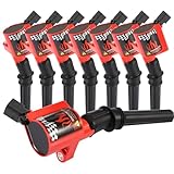 DG508 Ignition Coil Pack High Engine 8 PCS Ignition Coil Curved Boot for Ford E150 E250 E550 F150 F250 F550 4.6L 5.4L 6.8L V8 V10 Lincoln Mercury Compatible Part#DG508 DG457 DG472 DG491 F523