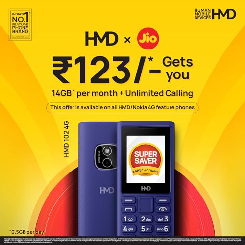 HMD 102 4G Dual Sim Keypad Blue DARK BLUE - Image 5