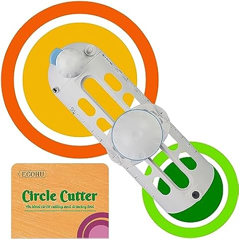 Ecohu Circle Cutter for Paper Crafts, Cutting Diameter 3 in to 11.8 in, Large Circular Cutter Tool, Rotary Compass Circle Cutting Draw of Different Size for Cards Making, DIY Arts Cover