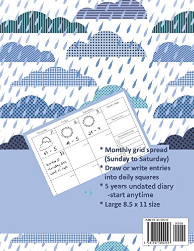51puIfa+P8L. SL500  - 5 Year Weather Diary: Undated Weather Log Notebook