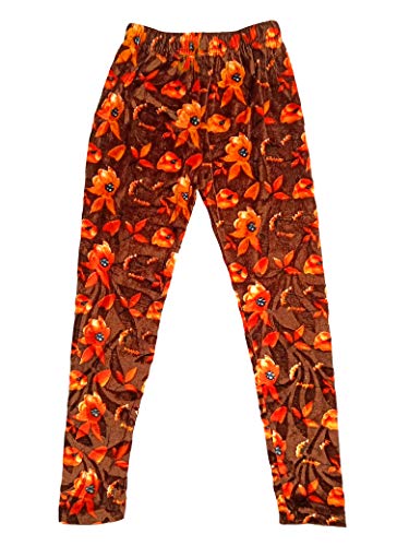 Image of indi weaves Girls Printed Velvet Leggings Pack of 5