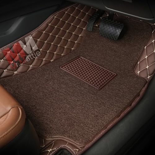 Image of Mr Mattie 7D Car Floor Mat Compatible with Skoda Octavia (2018-2022), Coffee