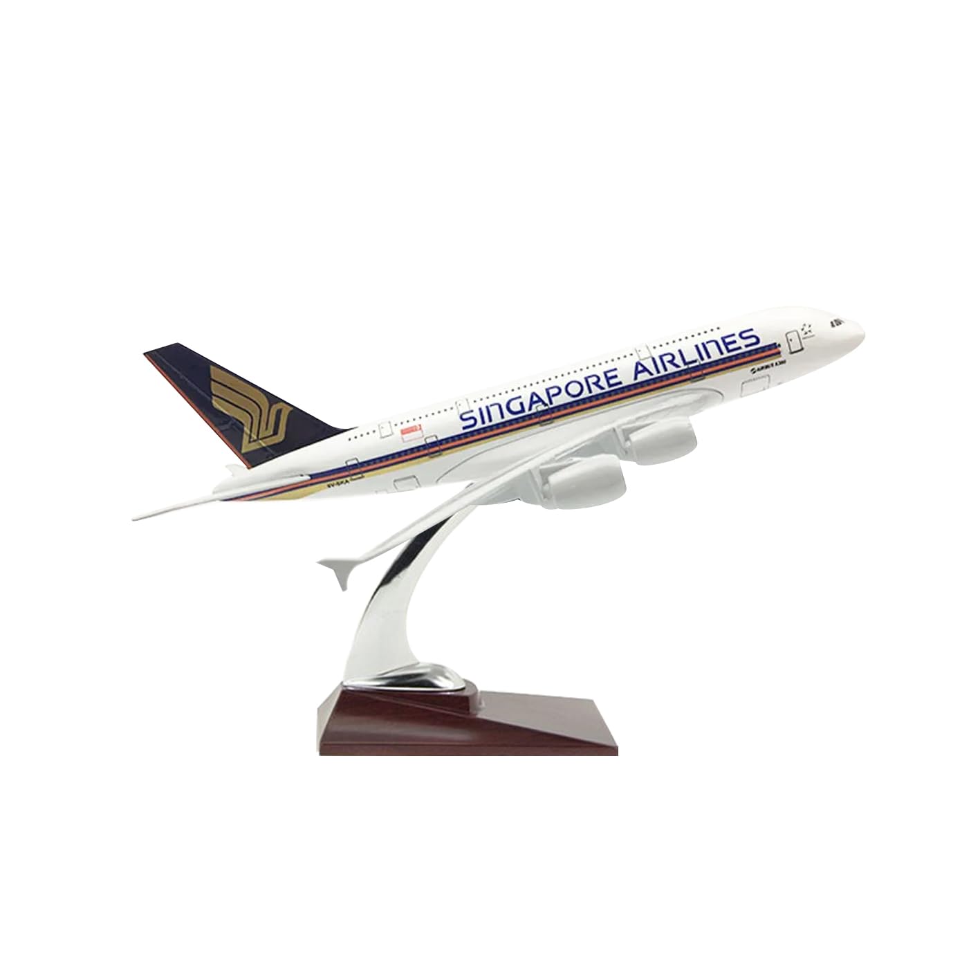 45cm Singapore Airlines Airbus A380 Aircraft Diecast Metal Miniature Airplane Model