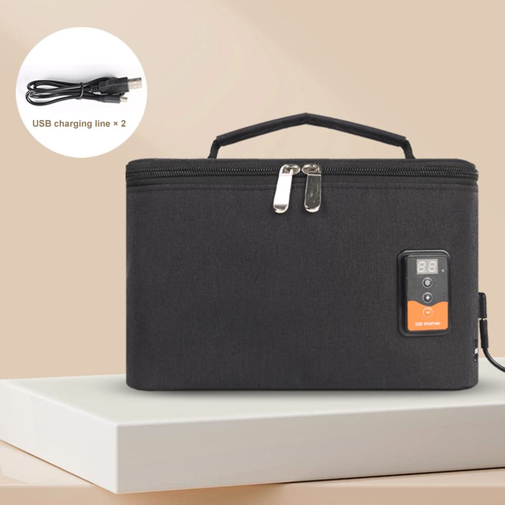 Calentador De Biberones Para Coche, Bolsa De Aislamiento Térmico Portátil Cuidado Infantil Inteligente Temperatura Ajustable Calentador De Senos Portátil De 6,8L Para Biberón Caja De Almuerzo Pizza