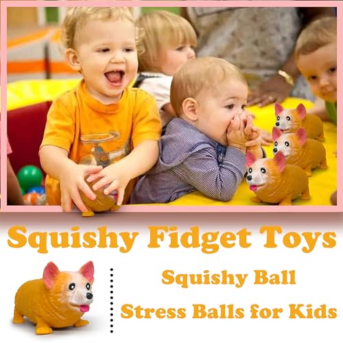 ZTATU Corgi Stretchy Toys (1PCS) Stress Balls for Kids and Adults Squishy Fidget Toys, Stress Ball Stress Relief Toy, Squeeze Ball Party Favors for Kids Autism Sensory Toys for Autistic Children - Image 3