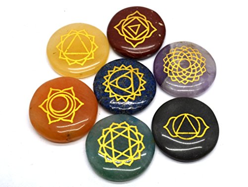 Healing Crystals India®: Juego de piedras preciosas naturales para chakras, forma redonda Cover