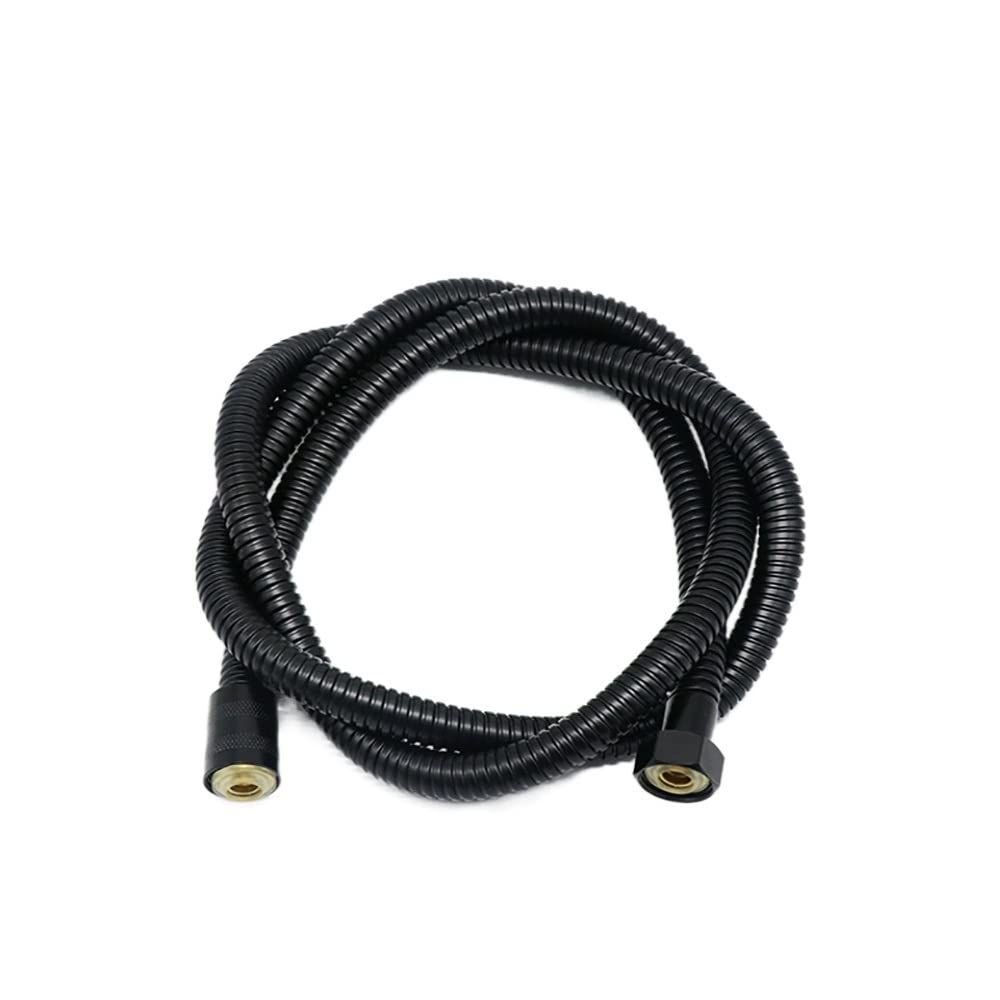 Lkfjnhepf 150Cm Shower Hose 1.5/2.0M Double Lock Matt Balck Black Pipe Fittings Explosion- Proof Bathtube Bathroom Flexible Shower Hose(150Cm)