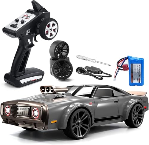 Image of 1:16 Scale 4WD RC Drift Car with 2.4GHz Remote Control, Rechargeable Batteries, LED Headlights, Shock Absorbers, USB Charging Cable and Accessories
