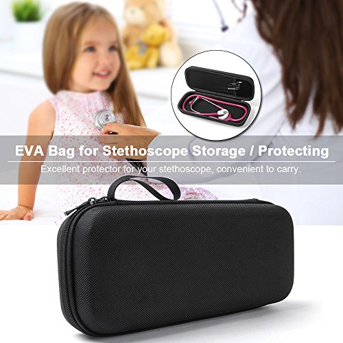 Esimen Carry Case for 3M Littmann Lightweight II S.E. 3M Littmann Classic III 5870 Classic III Stethoscope Travel Bagfor Taylor Percussion Reflex Hammer and Reusable LED Penlight (Black 2) - Thumbnail 3