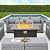 Wicker Propane Fire Pit Outdoor Fire Pit Table 60000 BTU 43 Inches Gas Fire Pit with Steel Grille Tabletop Double Fire Tube Blue Crystal Beads and Fire Pit Cover