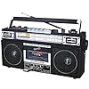 Supersonic SC-3201BT 4 Band Radio & Cassette Player Boombox, Bluetooth Speaker, AM/FM/SW Radio with MP3 Playback, USB & SD Card, 3 Band EQ and Earphone Jack