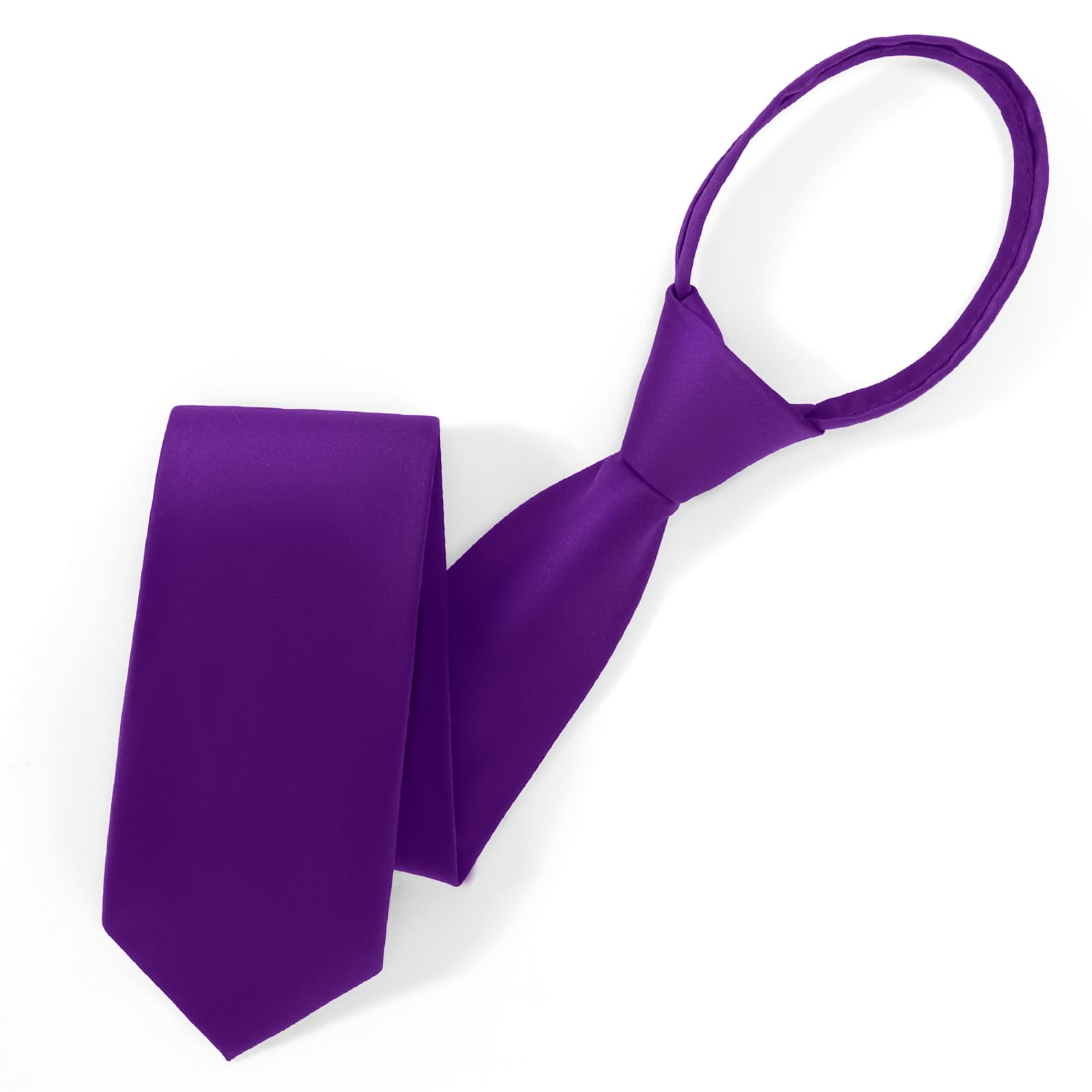 UETLRO Men's 3.15in (8CM) Purple Adjustable Pre-Tied Zipper Ties