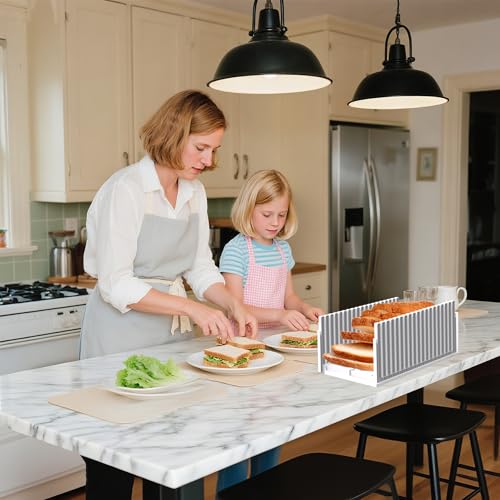 image for Honbuty Bread Slicer for Homemade Breads, Adjustable Thickness Slicing