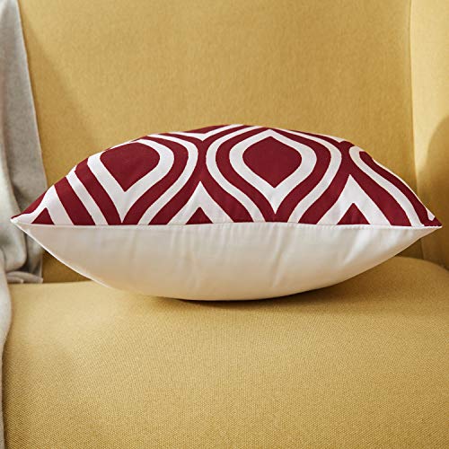 Topfinel Kissenbezug 45x45 cm weiß und rot 6er Set Outdoor Kissen Kissenbezüge Kissenhülle Sofakissen dekokissen… – Bild 5