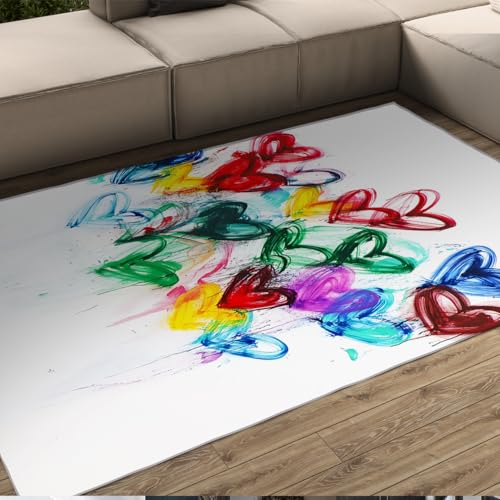 Tapis graffiti minimaliste 160x200 lavable et antidérapant à poil bas - 2