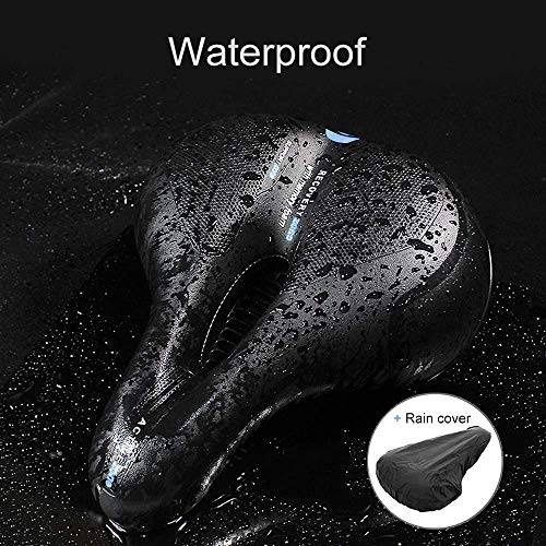 SYOSIN Bike Seat,Comfortable Breathable Gel Bicycle Seat Memory Foam Waterproof Bicycle Saddle for MTB Mountain Bike, Folding Bike, Road Bike, City Bike, Exercise Bike (Blue)