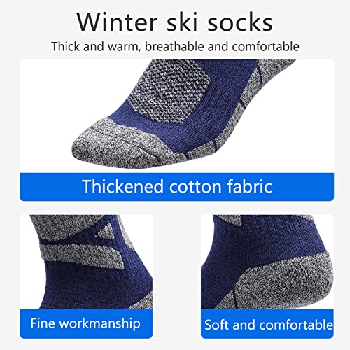 SHUBIAO 1 par de meias de esqui de inverno para homens e mulheres meias de clima frio quentes e resp