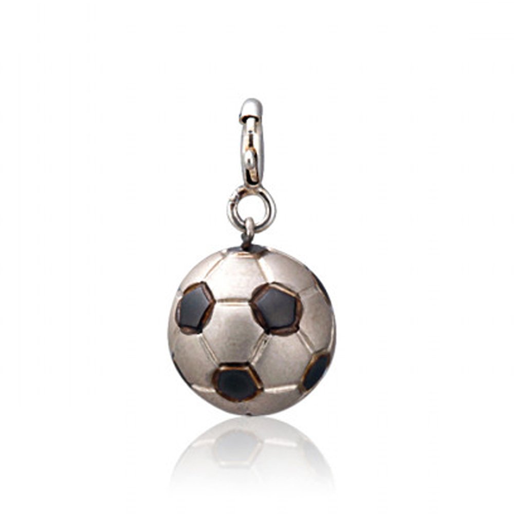 FOURSEVENJewellery 925 Sterling Silver Football Charm Pendant, Fits in Bracelets, Chains and Necklace (Jewellery Pendant as a Gift for Men, Women, Wife, Husband, Boyfriend & Girlfriend)