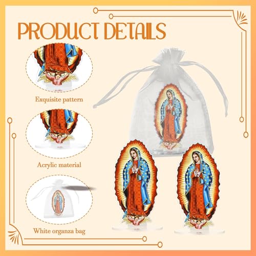 12 Estatuas Virgen de Guadalupe de Acrílico 4.7" miniatura 3